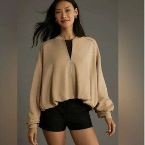 Anthropologie Pilcro Bubble Bomber Jacket Oversized Cropped Full Zip Size XS